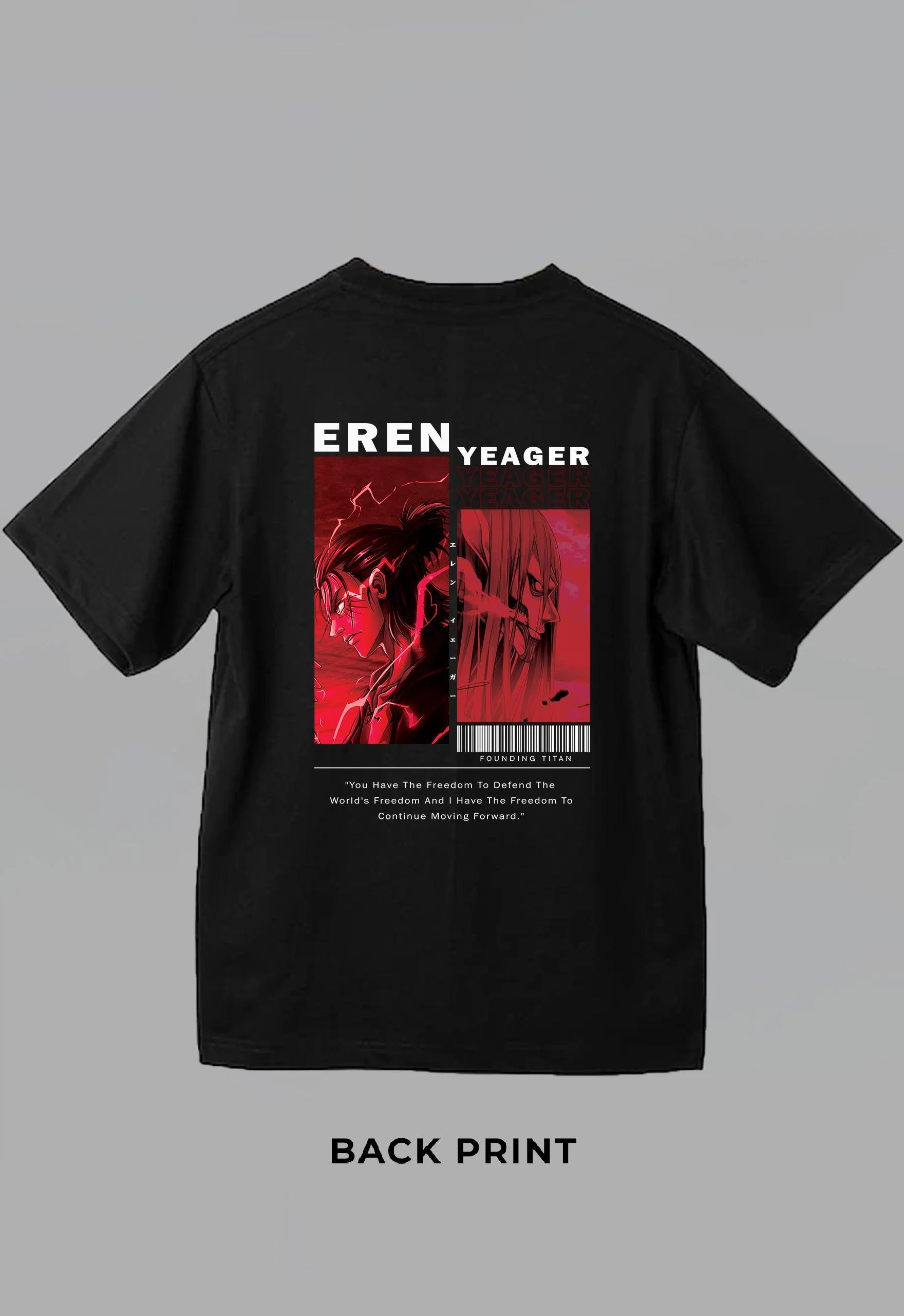 Eren Yeager T-shirt - Attack On Titan (Oversized) - Image 3